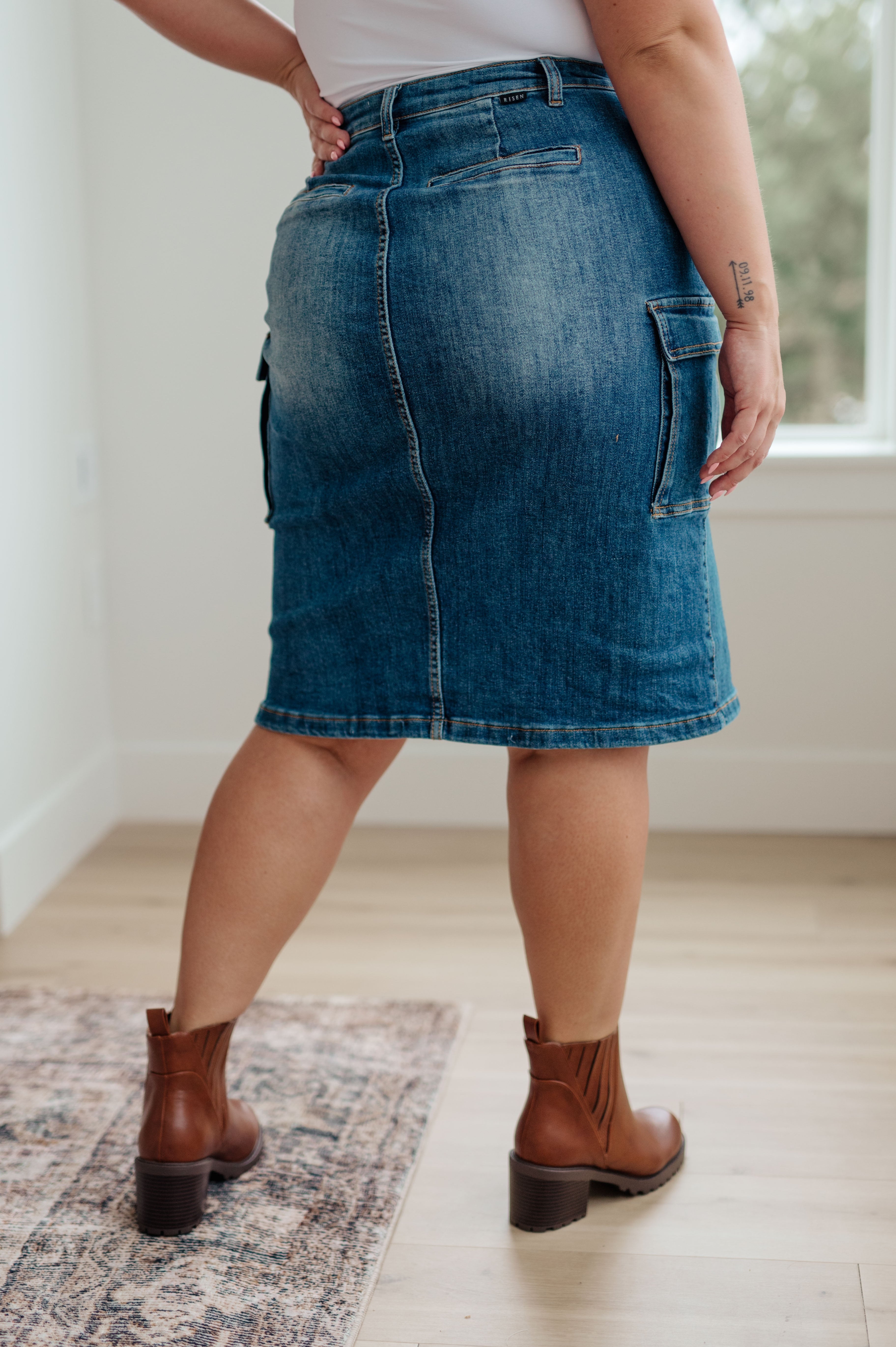 Always Be There Cargo Denim Skirt Ave Shops