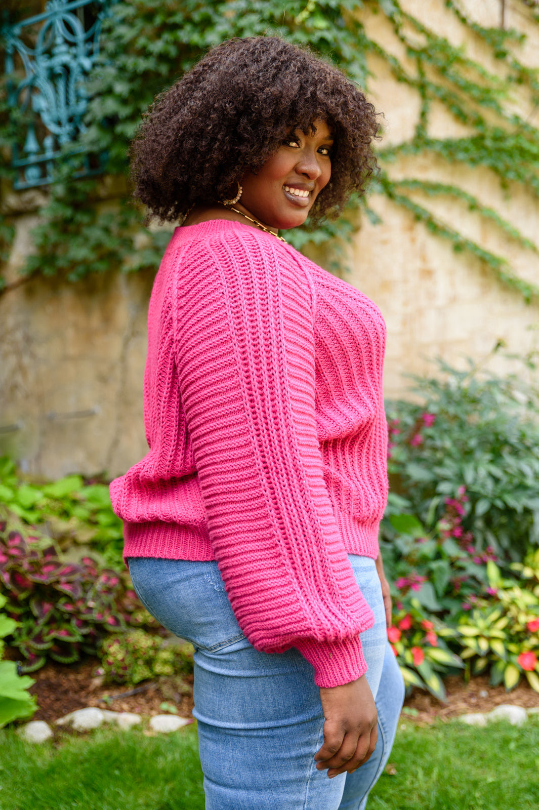 Claim The Stage Knit Sweater In Hot Pink Ave Shops