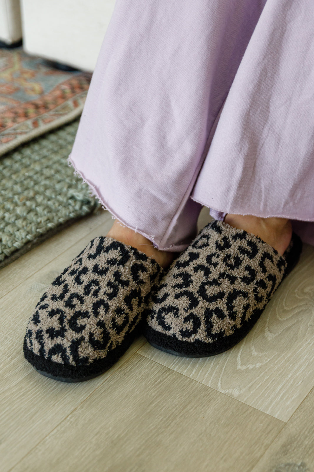 Fuzziest Feet Animal Print Slippers In Mocha Ave Shops