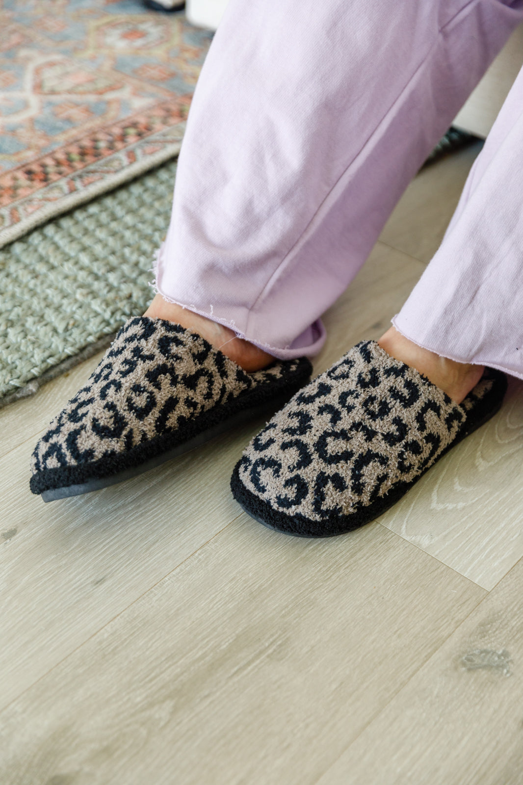 Fuzziest Feet Animal Print Slippers In Mocha Ave Shops
