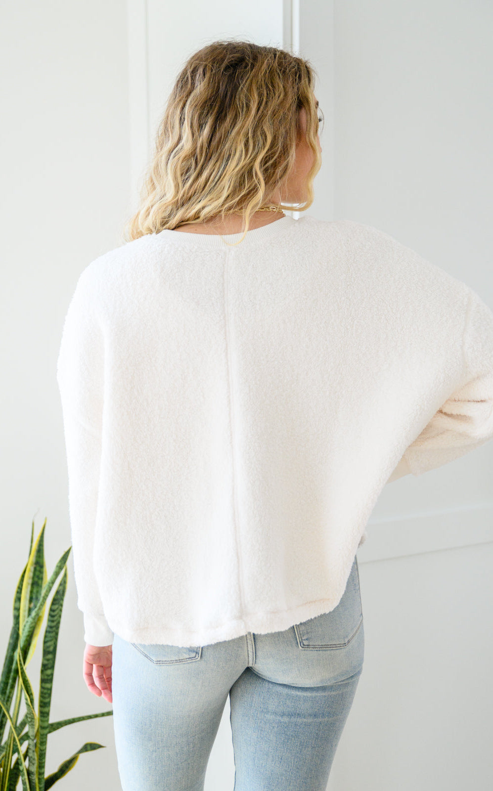 Fuzzy Cuddles Sweater in Off White Ave Shops