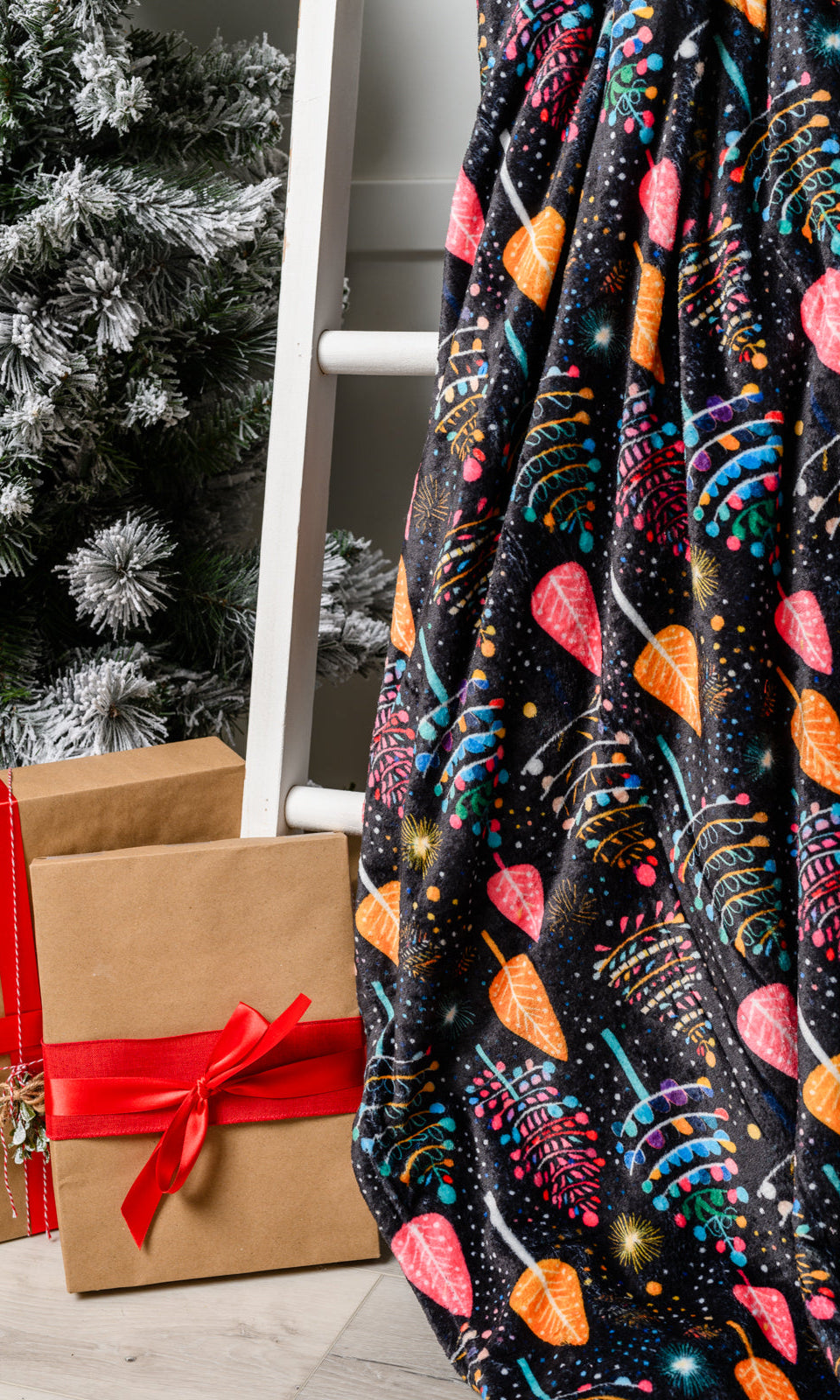 Holiday Fleece Blanket in Neon Trees Ave Shops