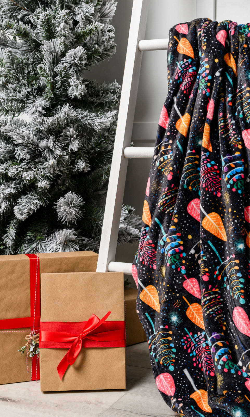 Holiday Fleece Blanket in Neon Trees Ave Shops