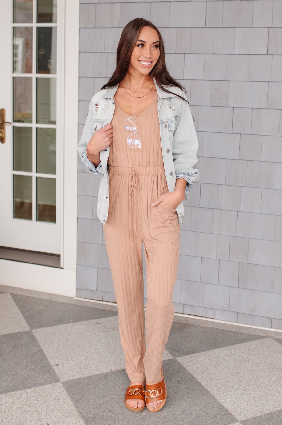 Cruiser Jumpsuit in Tan Ave Shops