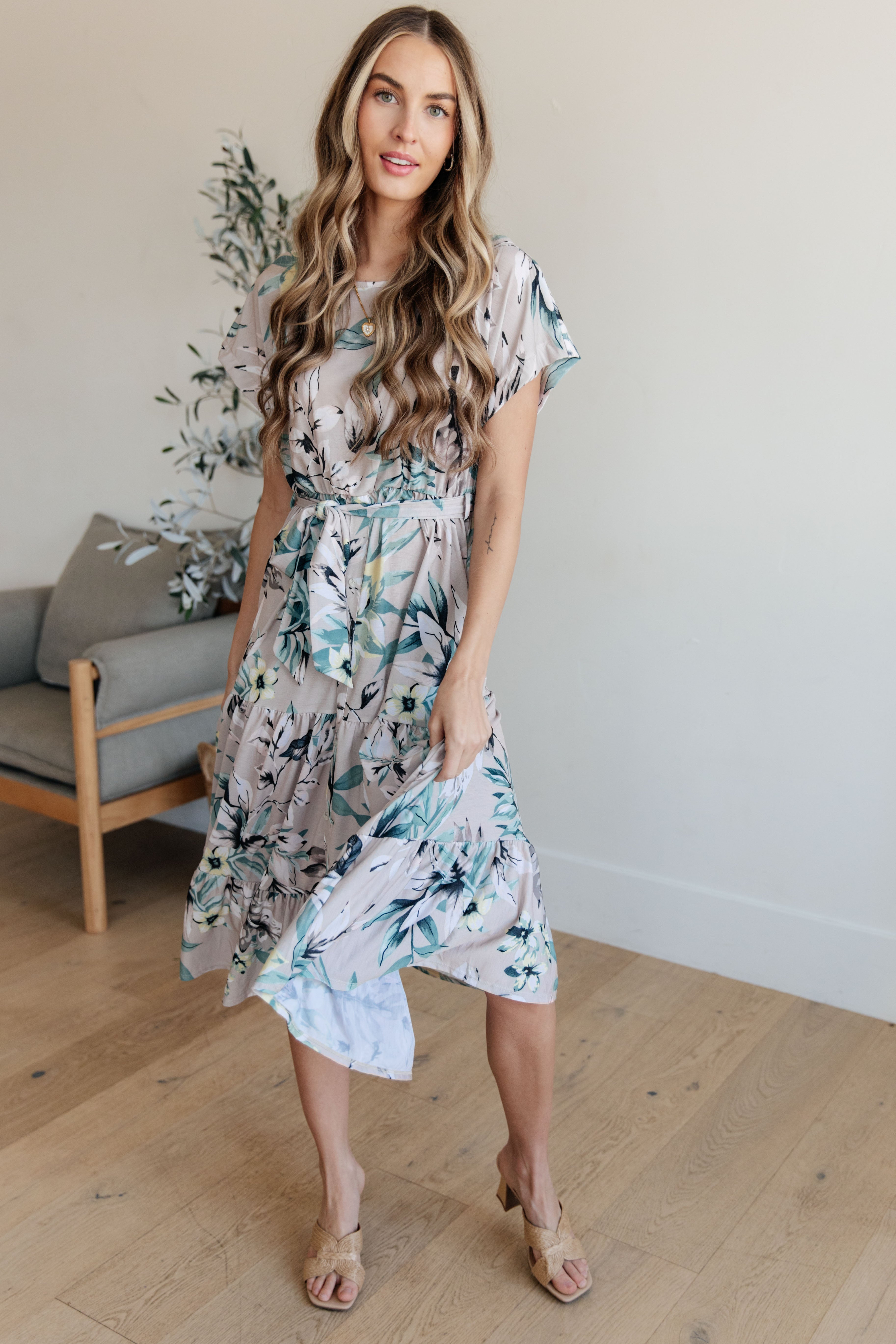 Into the Night Dolman Sleeve Floral Dress Ave Shops