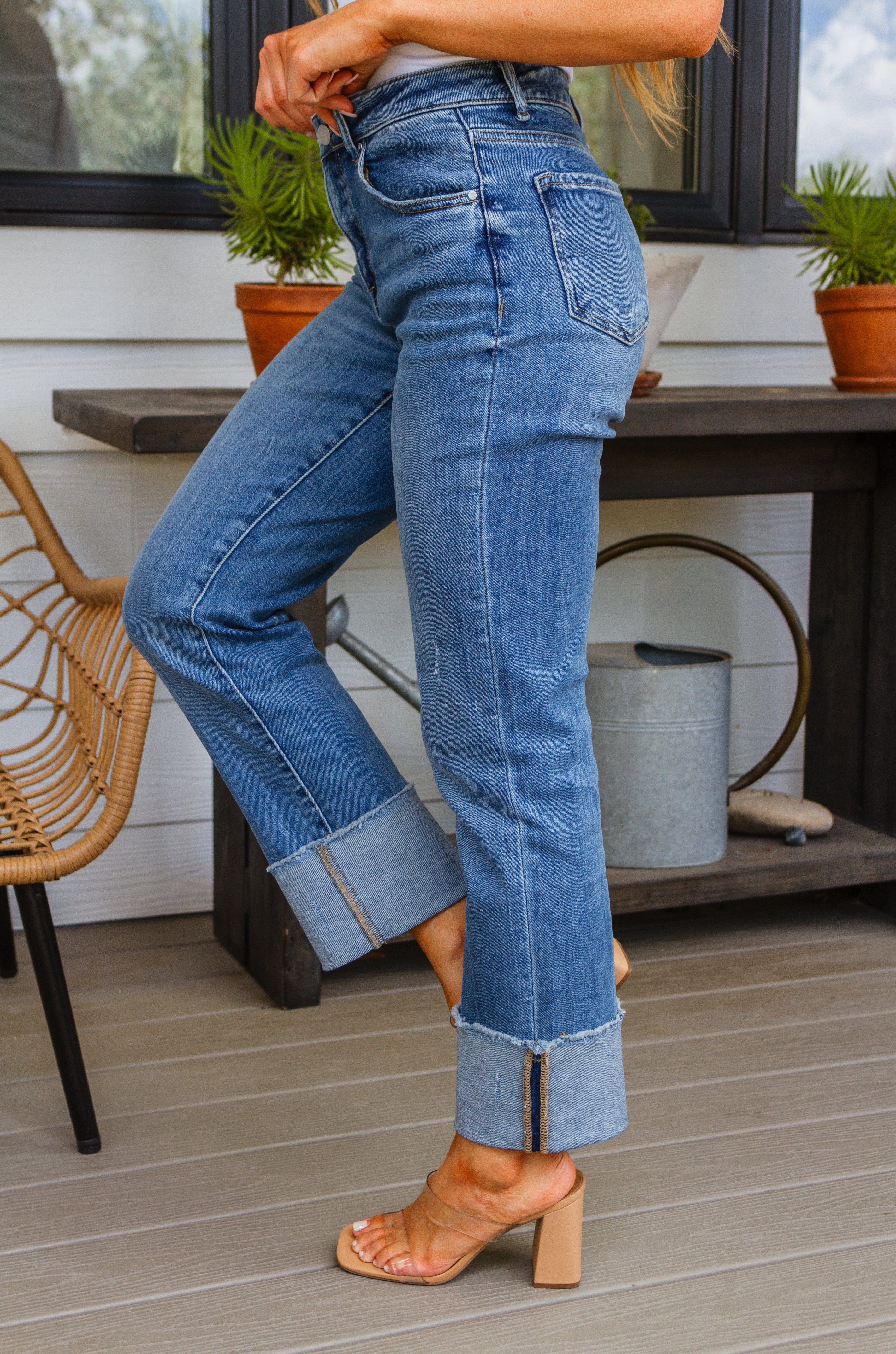 Jones High Rise Cuffed Straight Jeans Ave Shops