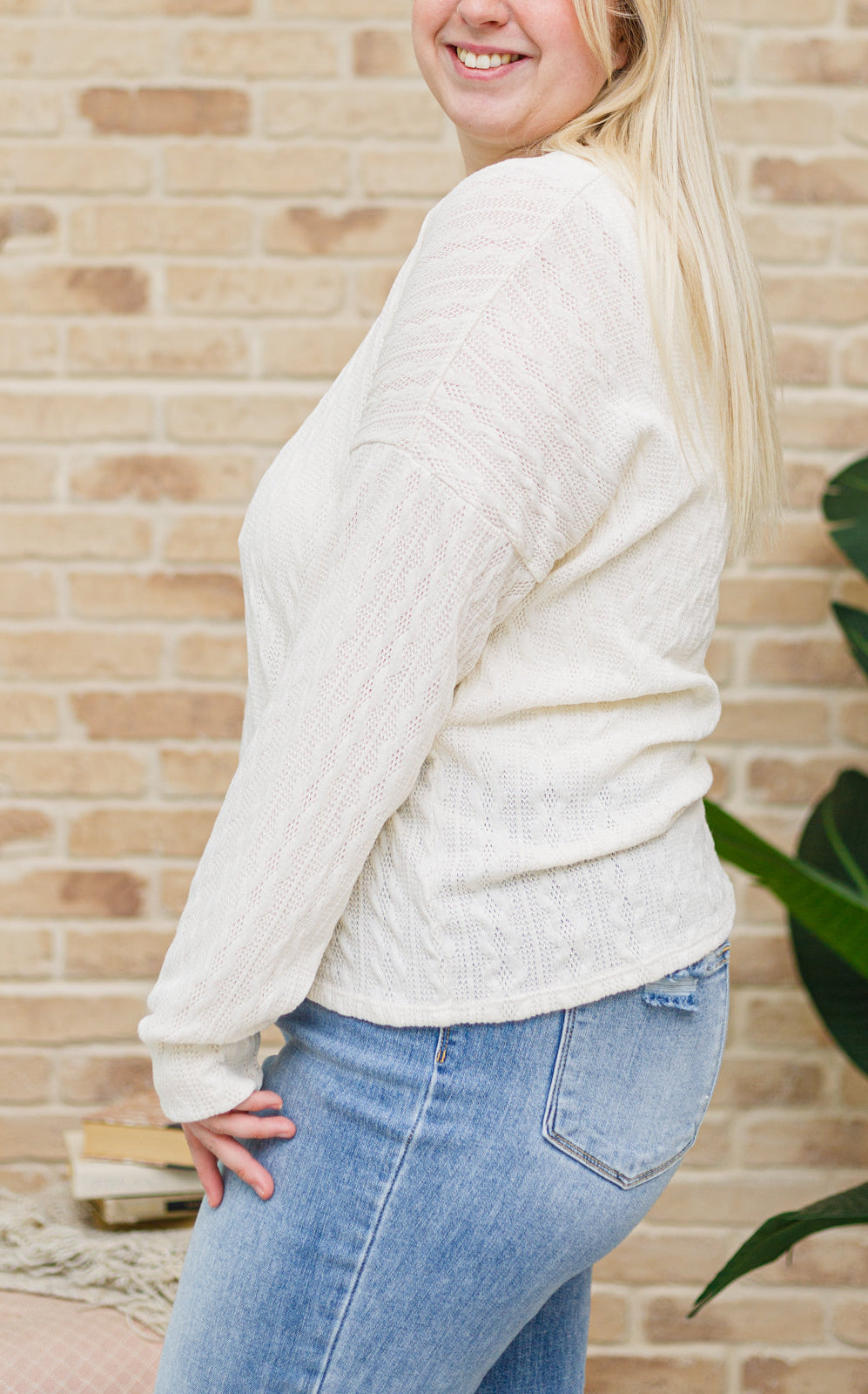 Keep Me Here Knit Sweater in Cream Ave Shops