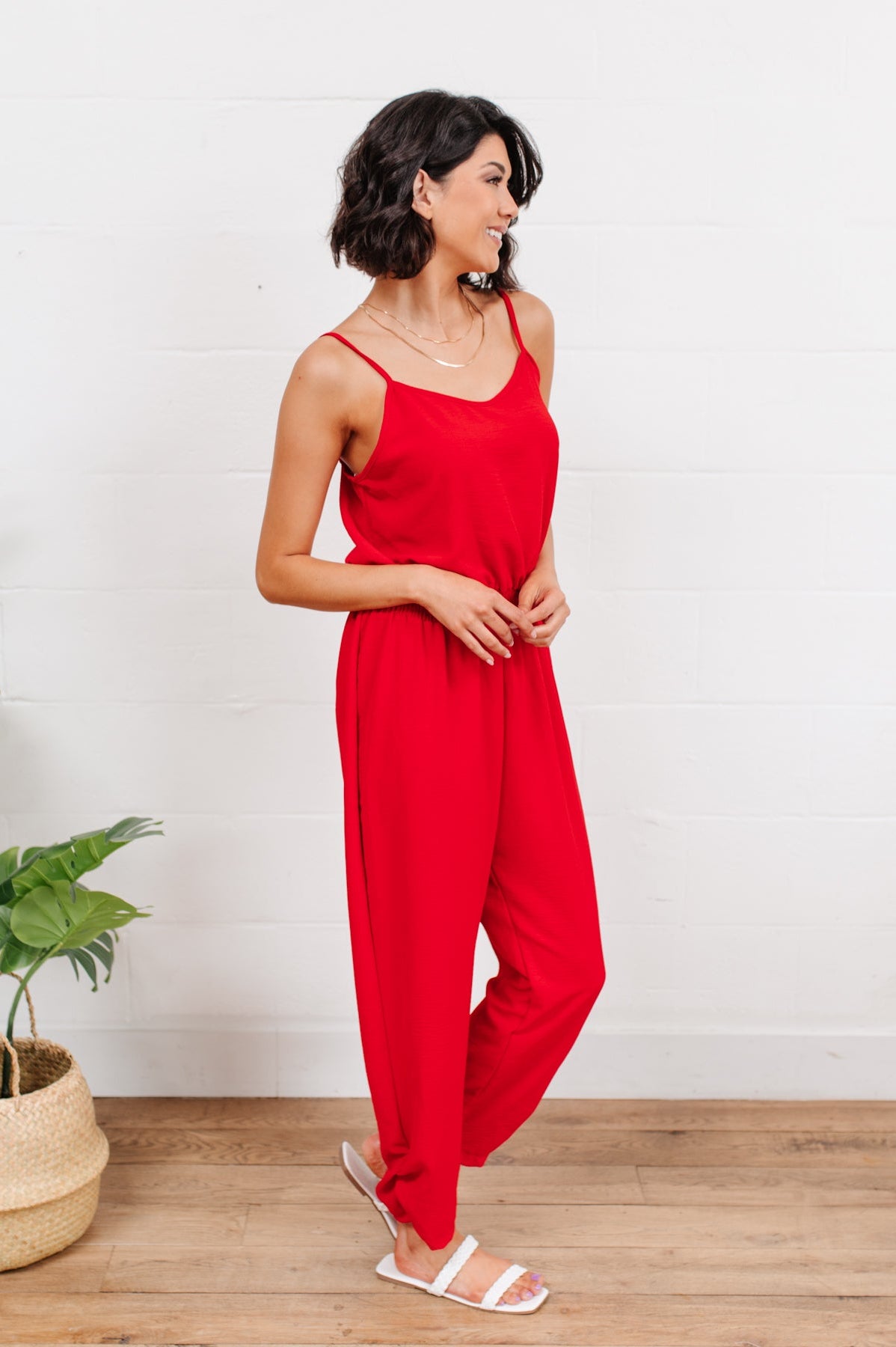 Livin' The Dream Jumpsuit in Red Ave Shops