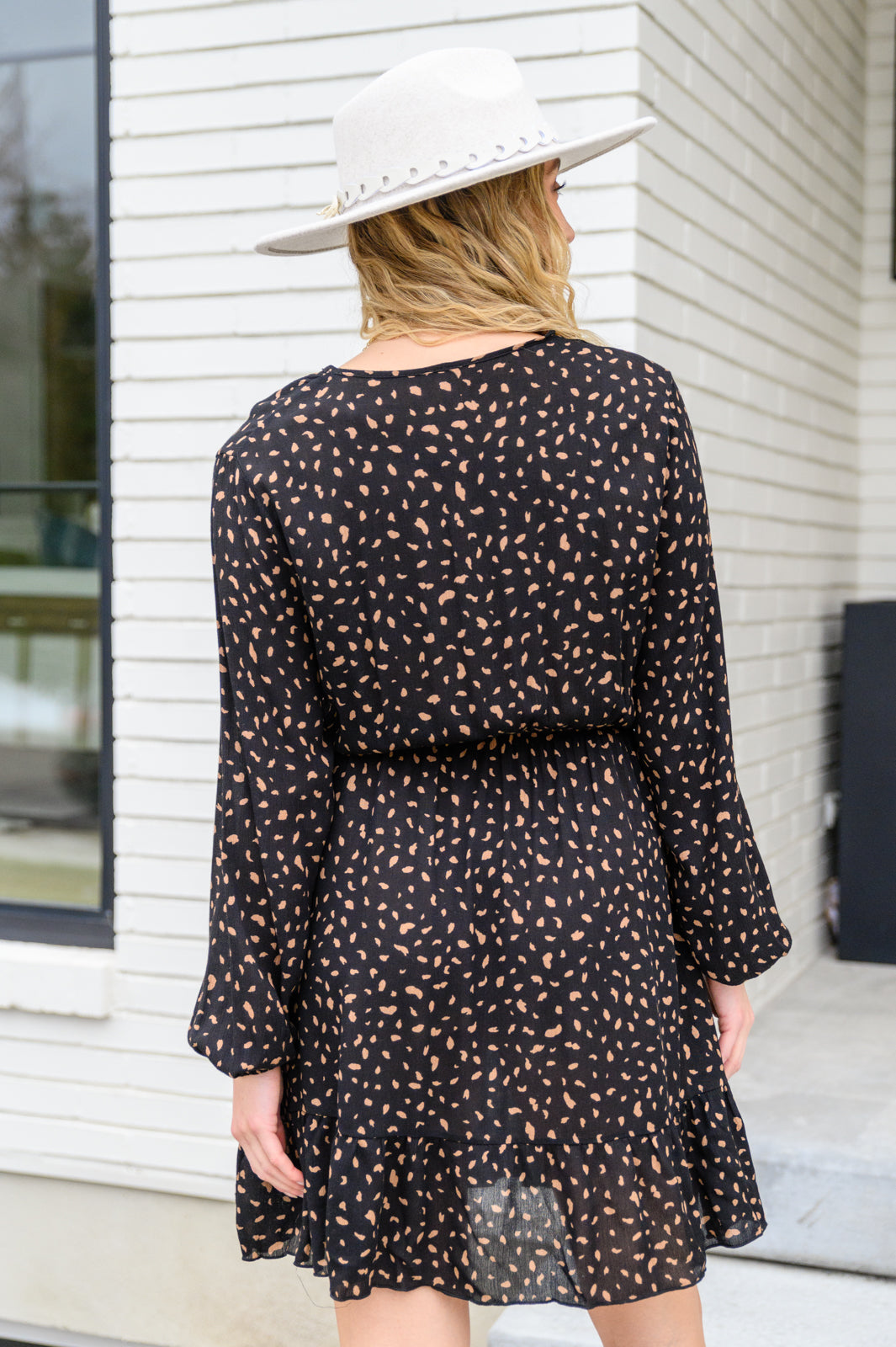 Make Your Happiness Long Sleeve Dress in Black Ave Shops