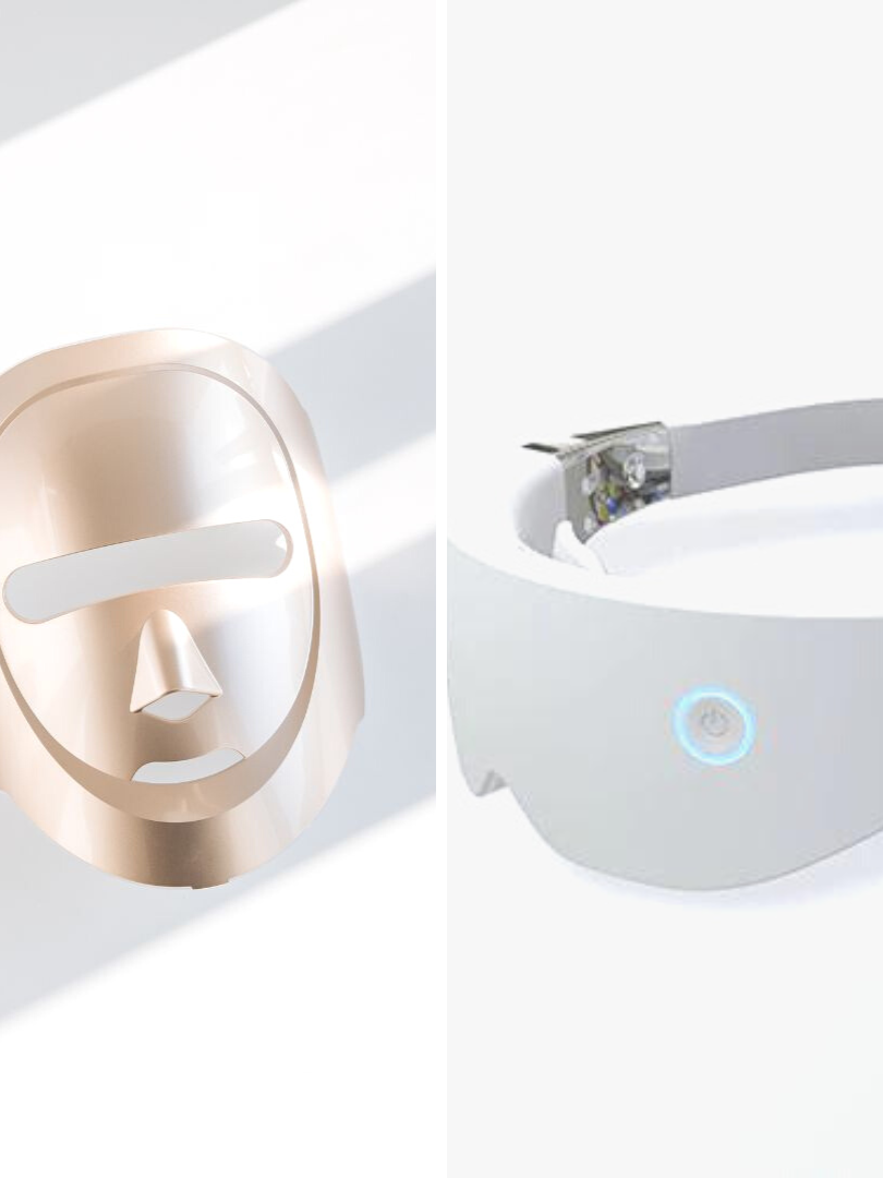 K-Beauty Bundle: Eco Face Platinum LED Mask (Gold) + Eye Care Solution LED Mask (Silver) ECO FACE PLATINUM