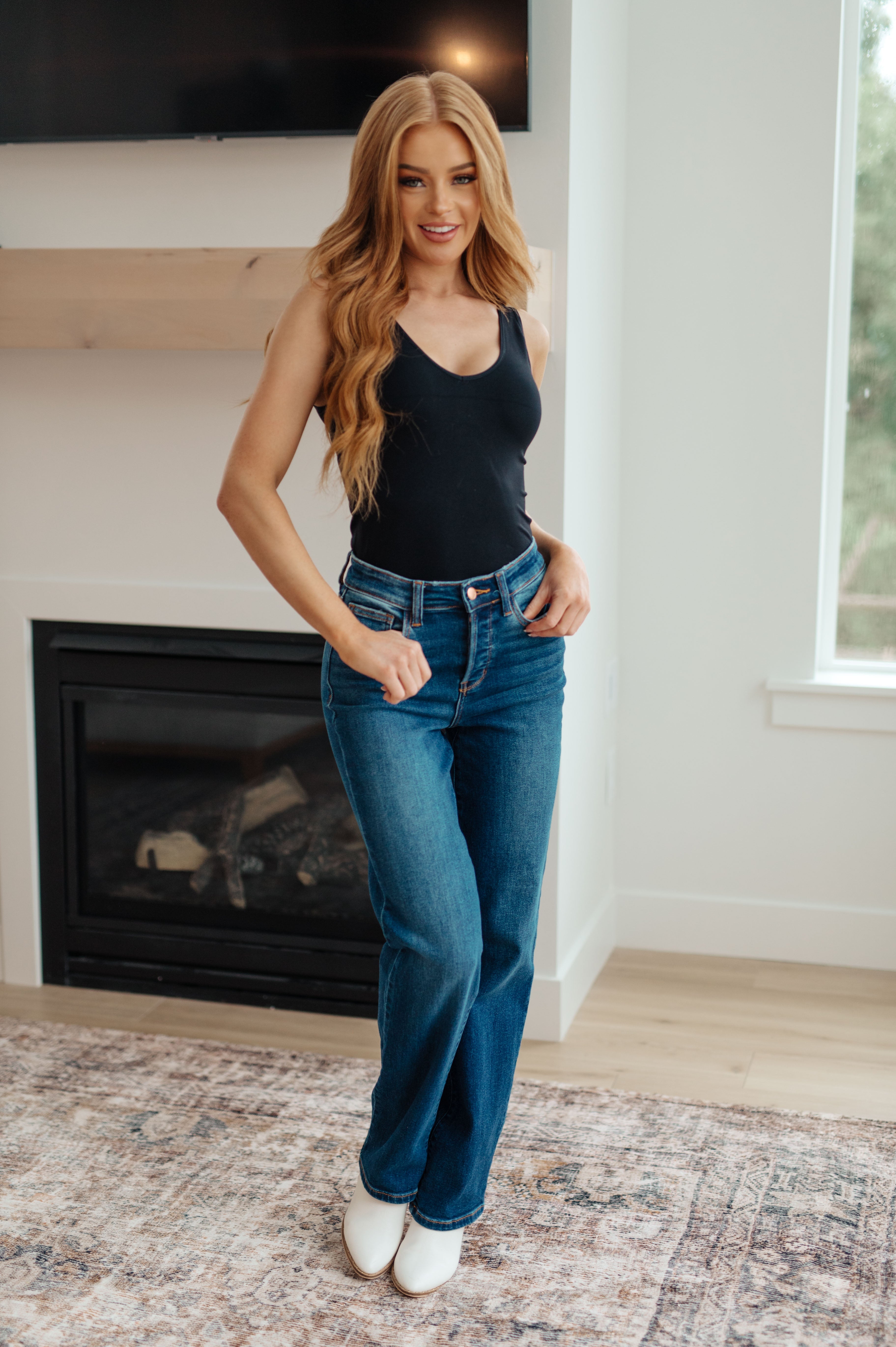 Judy Blue Pippa High Rise Button Fly Dad Jeans Ave Shops