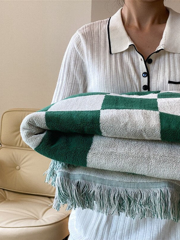 Checkered Oversized Towel Filtrum Home