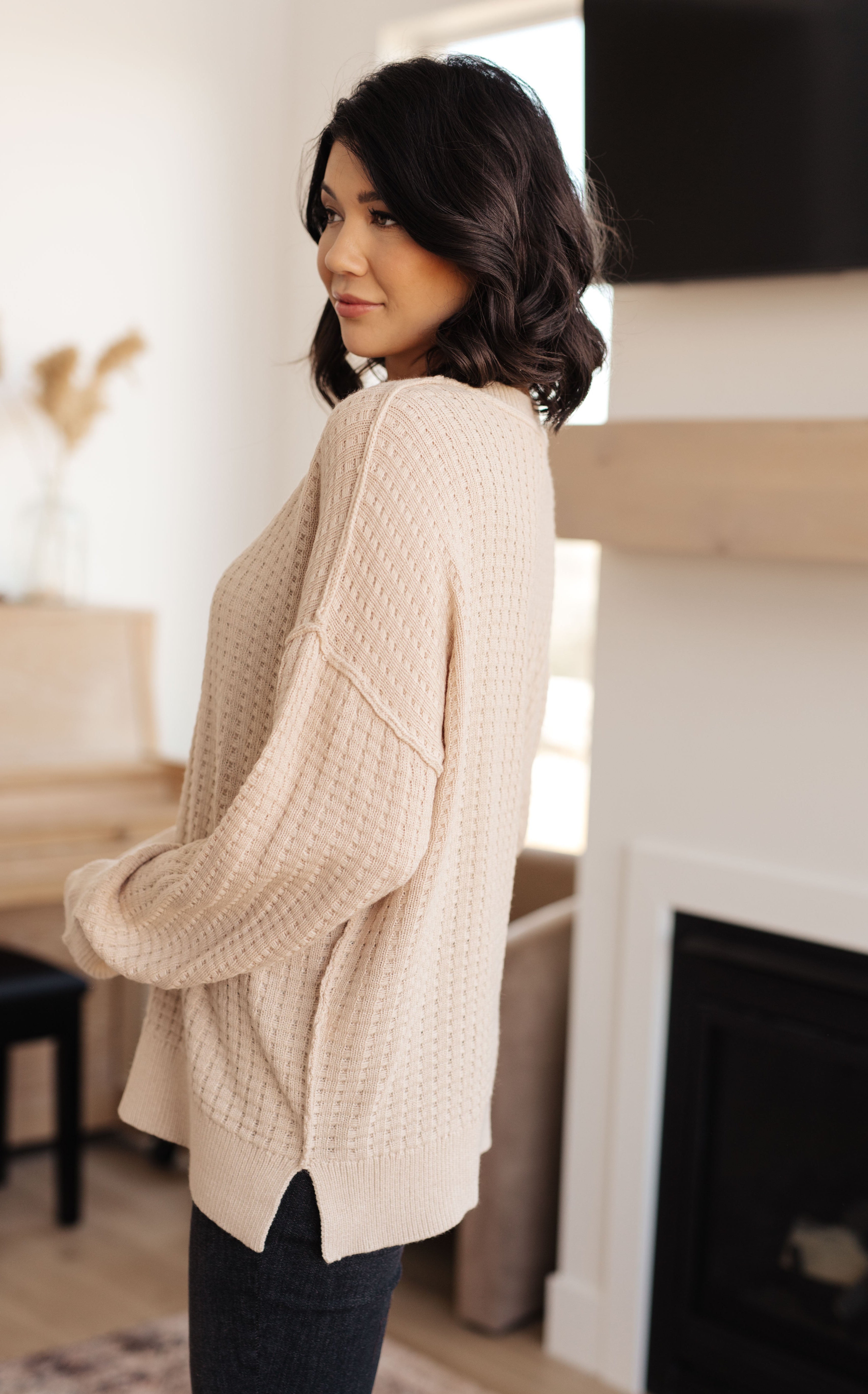 Terrifically Textured Sweater in Mocha Ave Shops