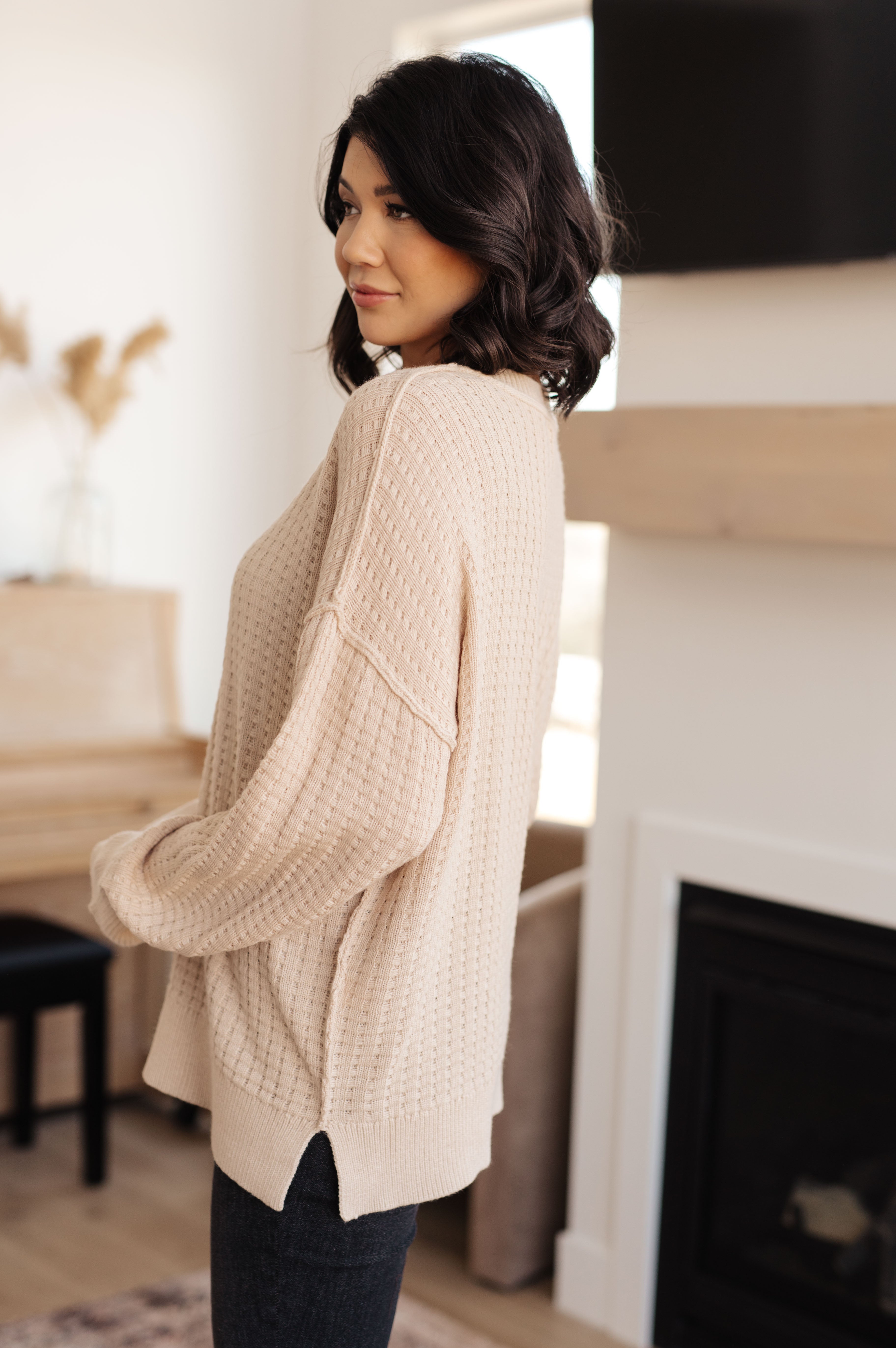 Terrifically Textured Sweater in Mocha Ave Shops