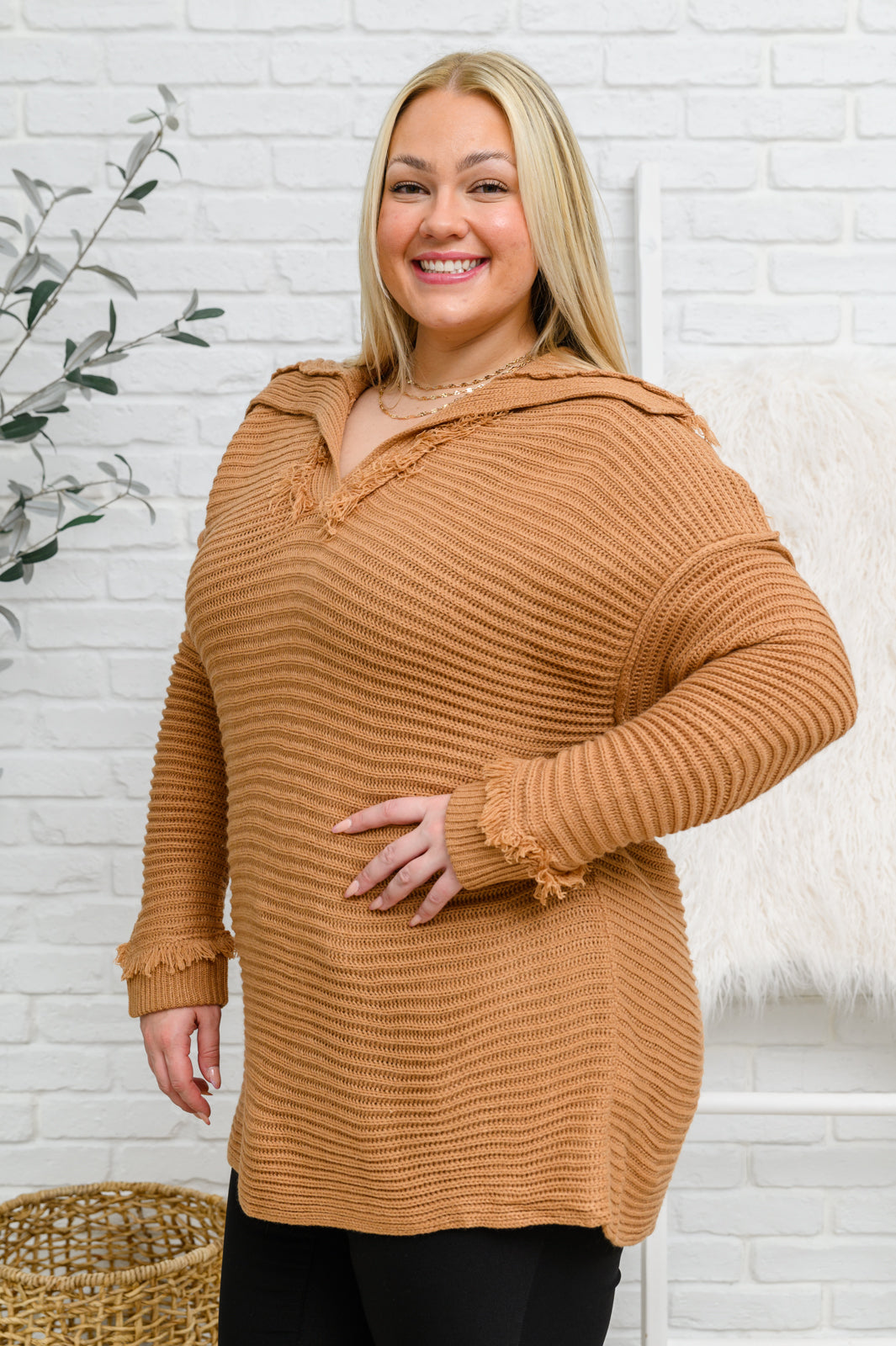 Travel Far & Wide Sweater in Taupe Ave Shops