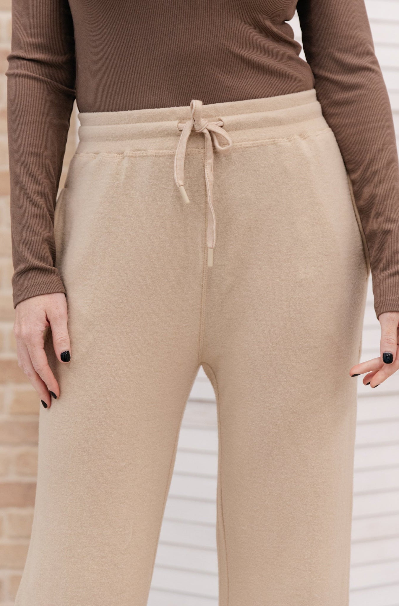 Wide Legged & Cozy Sweatpants in Sand Ave Shops