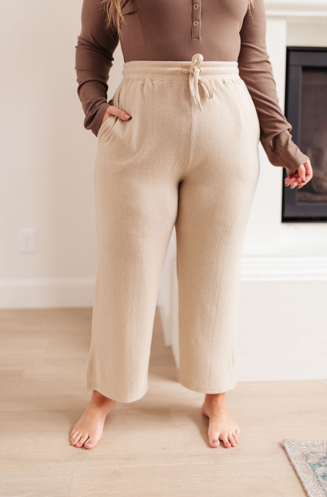 Wide Legged & Cozy Sweatpants in Sand Ave Shops