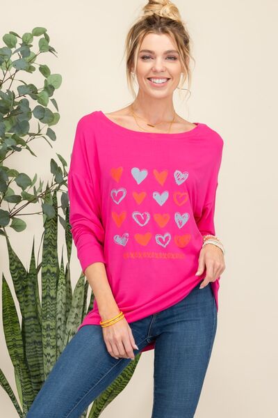 Celeste Full Size Heart Graphic Long Sleeve T-Shirt Trendsi