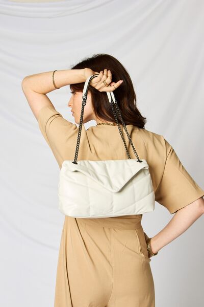 SHOMICO PU Leather Chain Handbag Trendsi