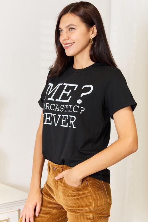Simply Love Letter Graphic Round Neck T-Shirt Trendsi