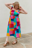 And The Why Multicolored Square Print Summer Dress And The Why