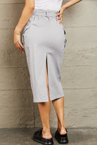 HYFVE Professional Poise Buckled Midi Skirt Trendsi