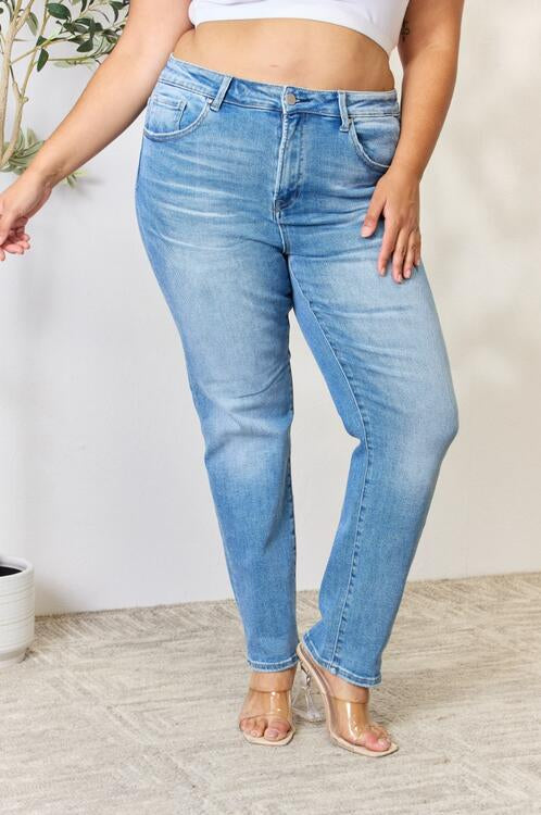 RISEN Full Size Mid Rise Skinny Jeans Trendsi