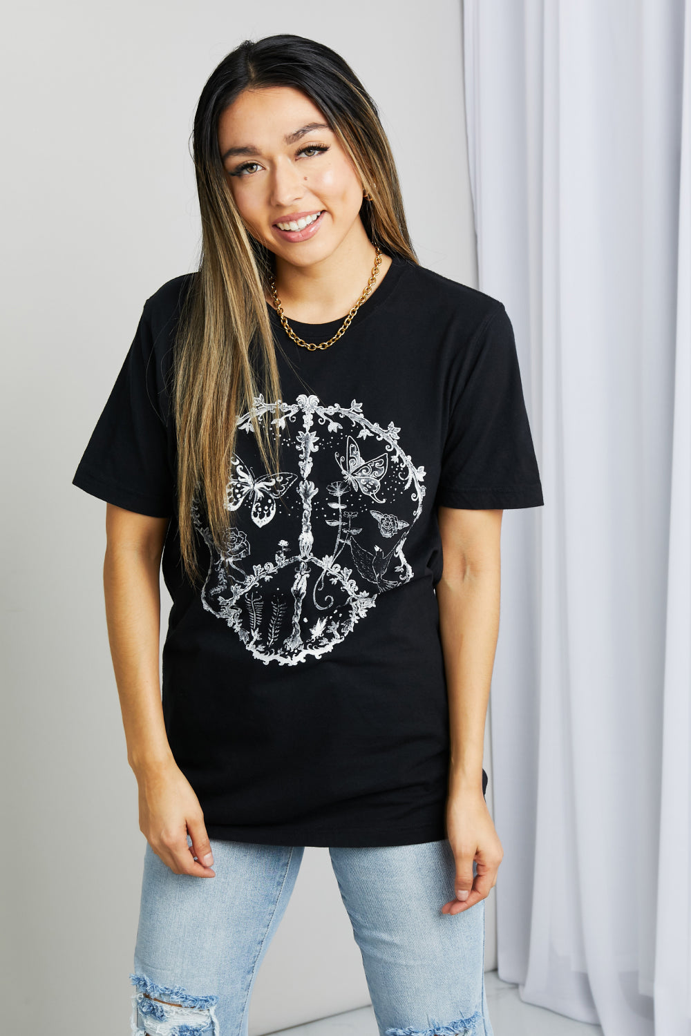 mineB Butterfly Graphic Tee Shirt mineB