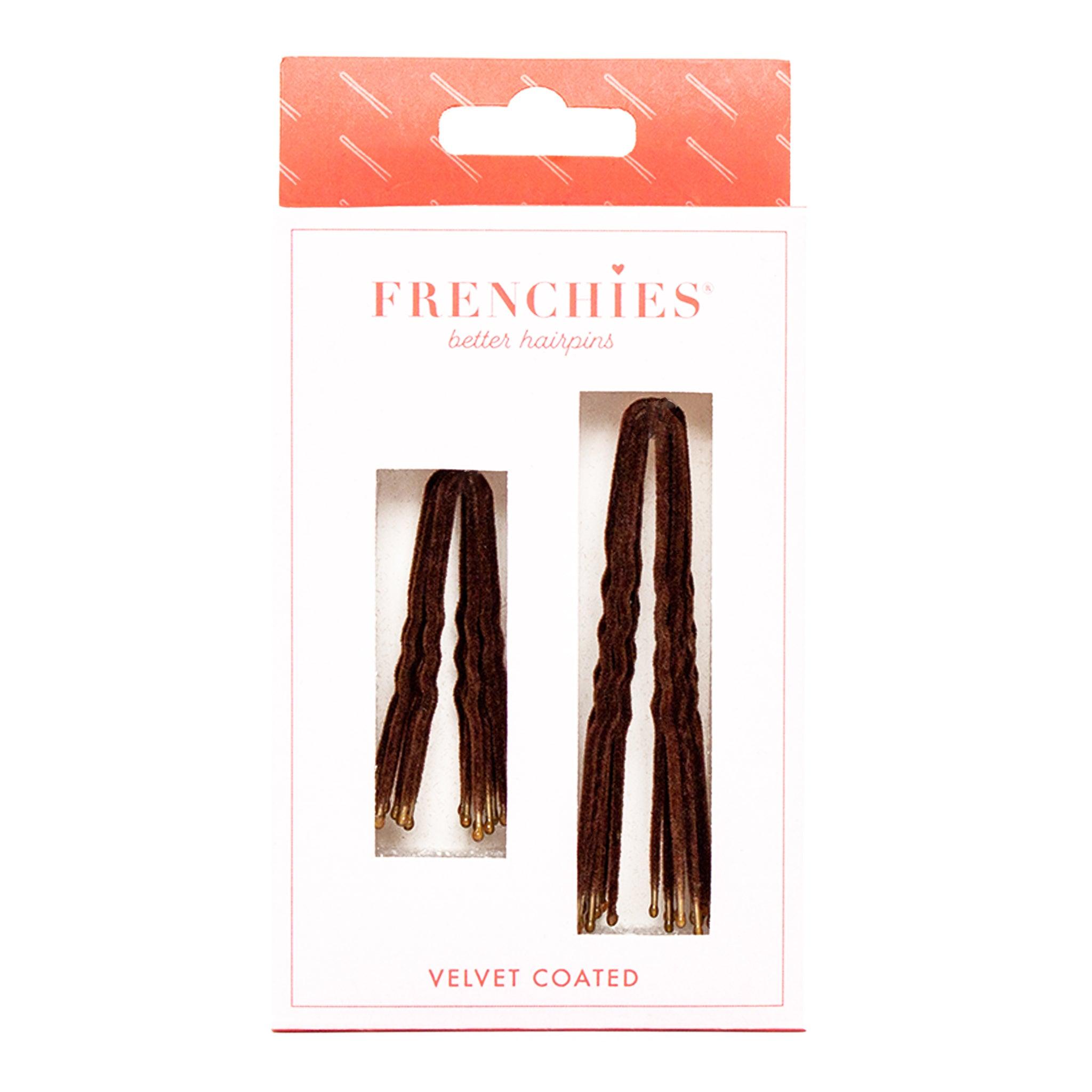 Frenchies Brown Velvet Hairpins Frenchies