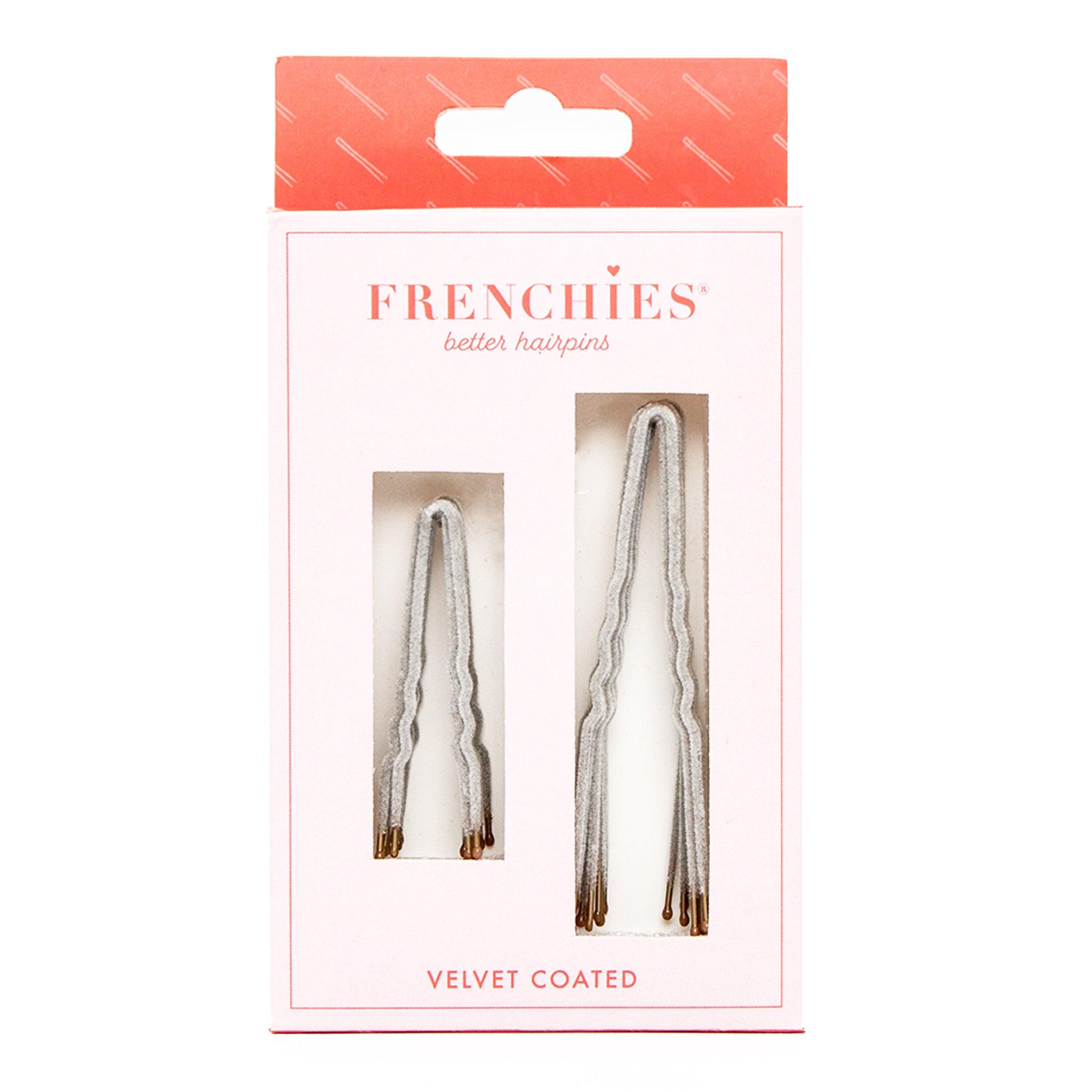 Frenchies Grey Velvet Hairpins Frenchies