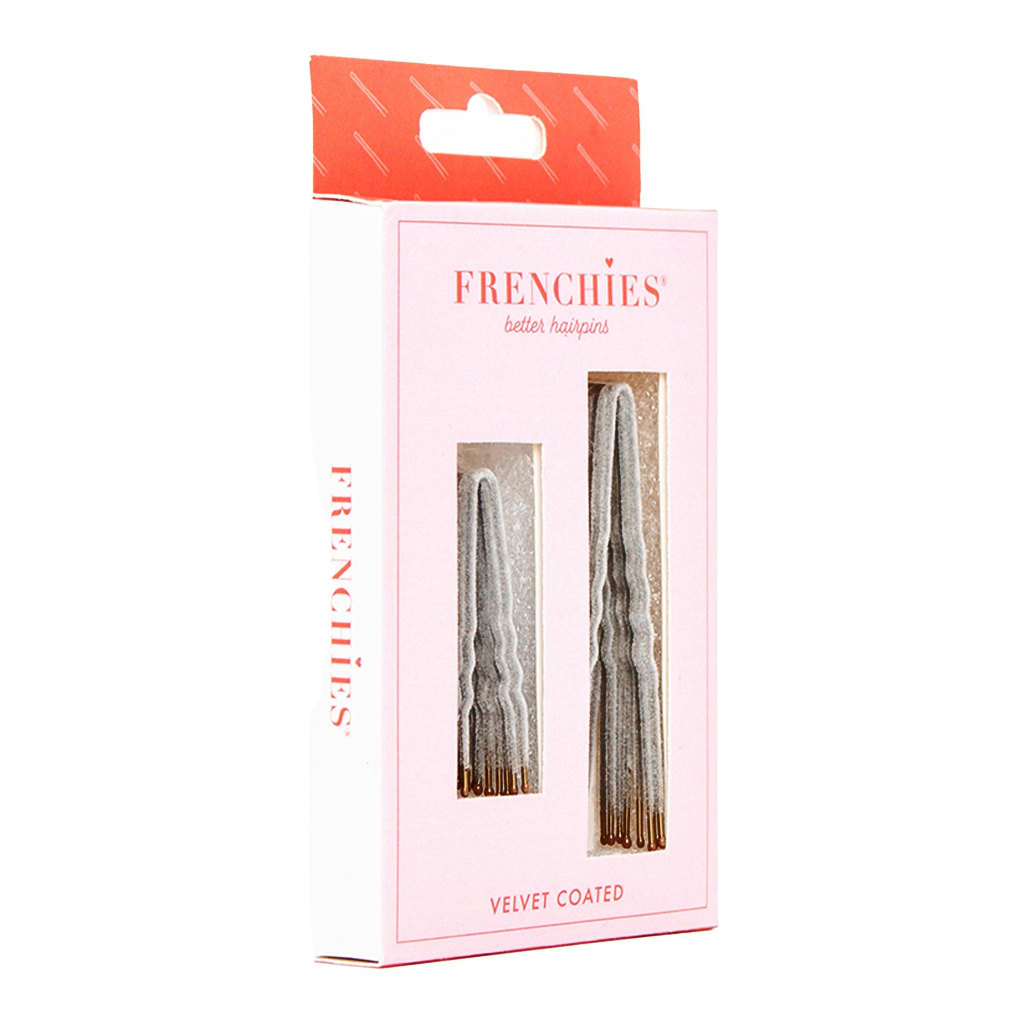 Frenchies Grey Velvet Hairpins Frenchies
