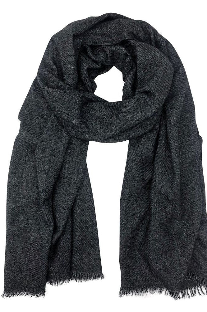 Black Handloom  Cashmere Scarf The Groovalution