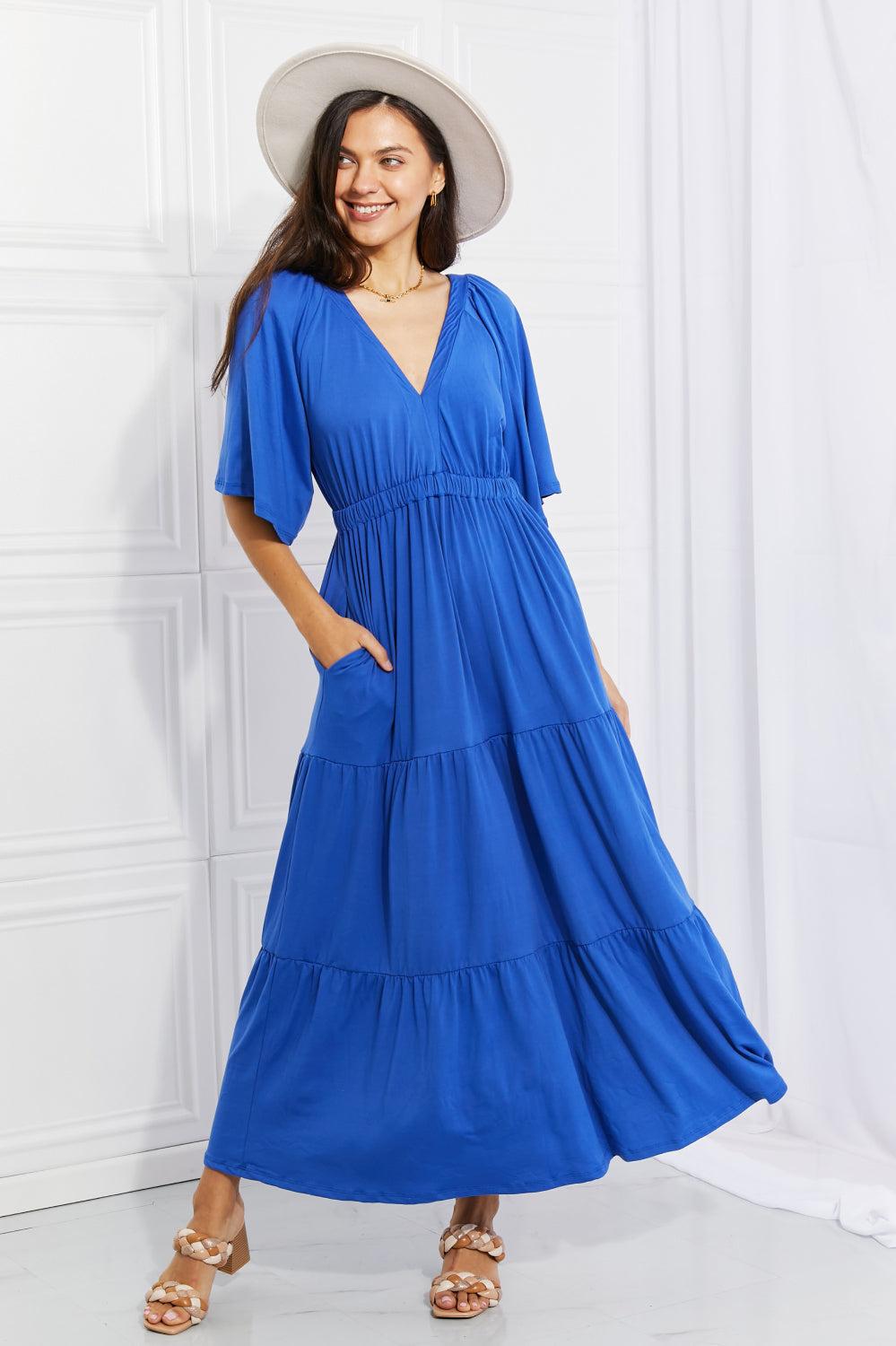 Culture Code My Muse Flare Sleeve Tiered Maxi Dress Culture Code