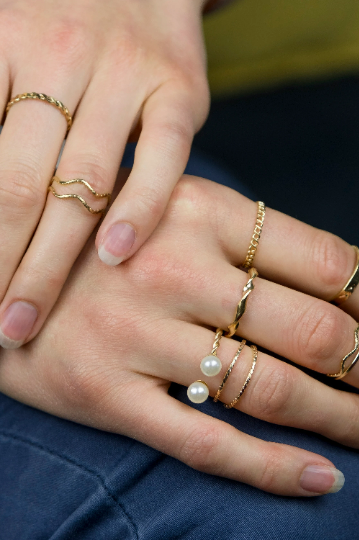 10 Piece Pearl Boho Silver Gold Stackable Vintage Tribal Midi Ring Set The Colourful Aura
