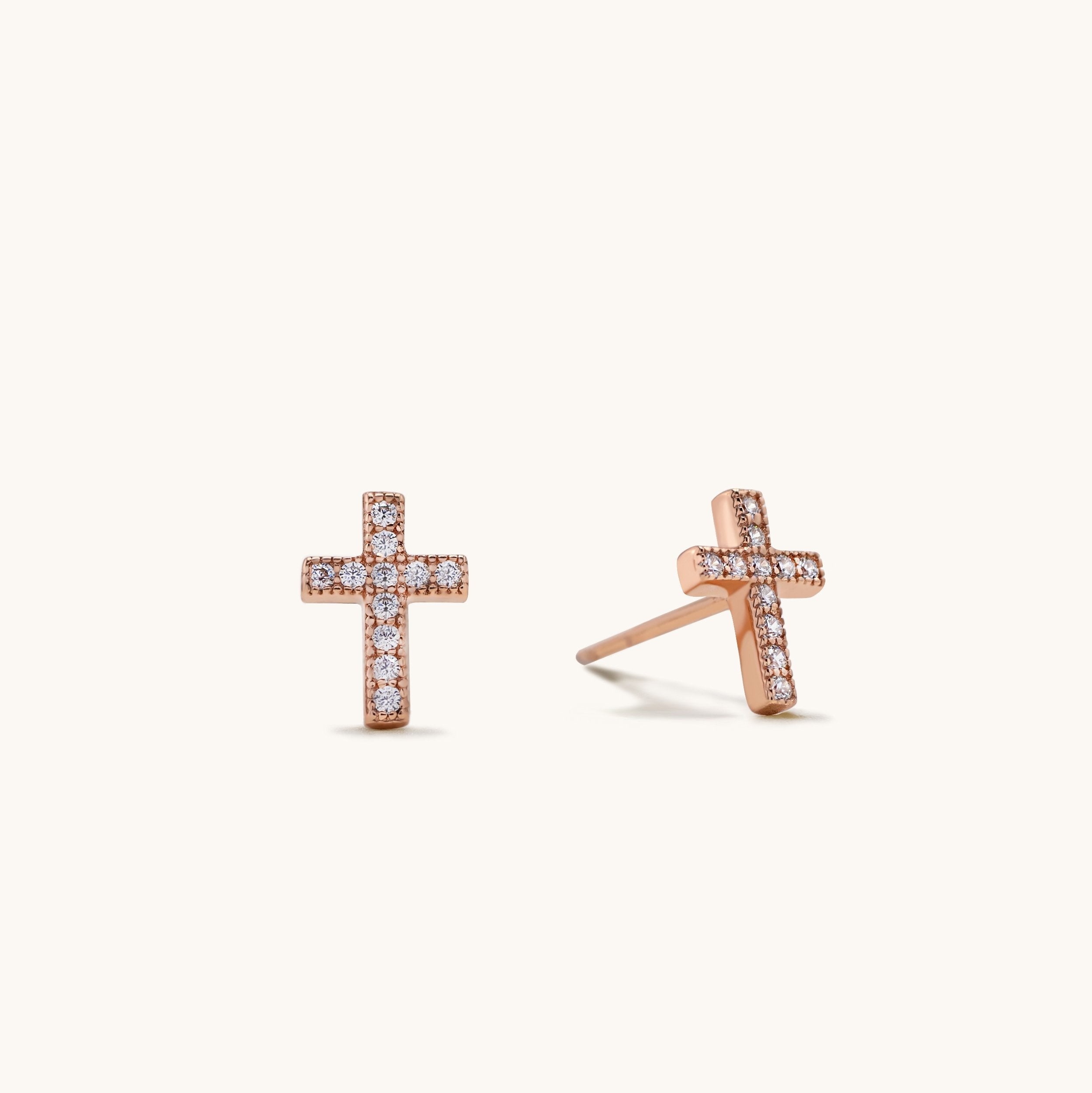 Cross Stud Earrings Lavishe Jewelry