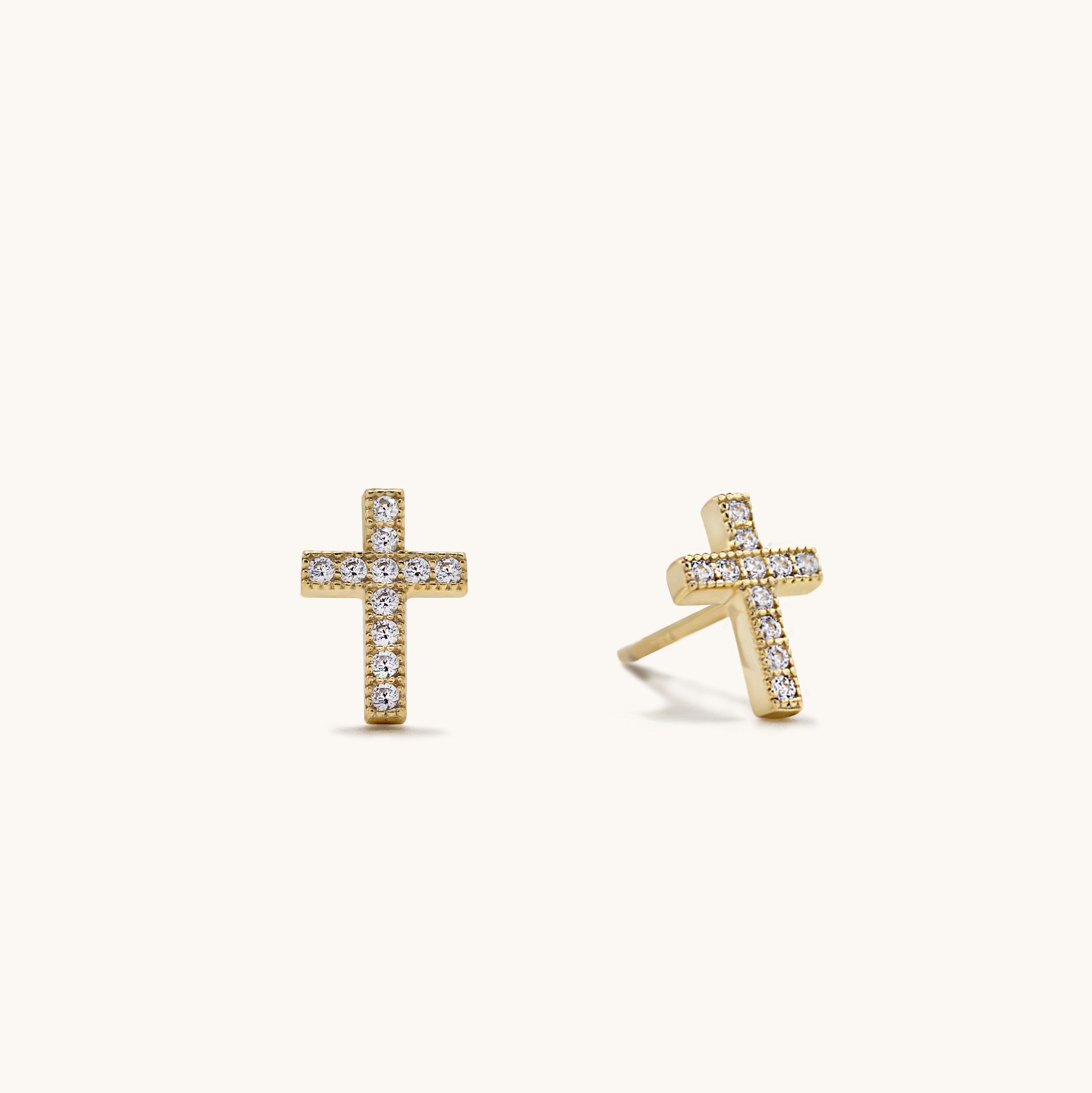 Cross Stud Earrings Lavishe Jewelry