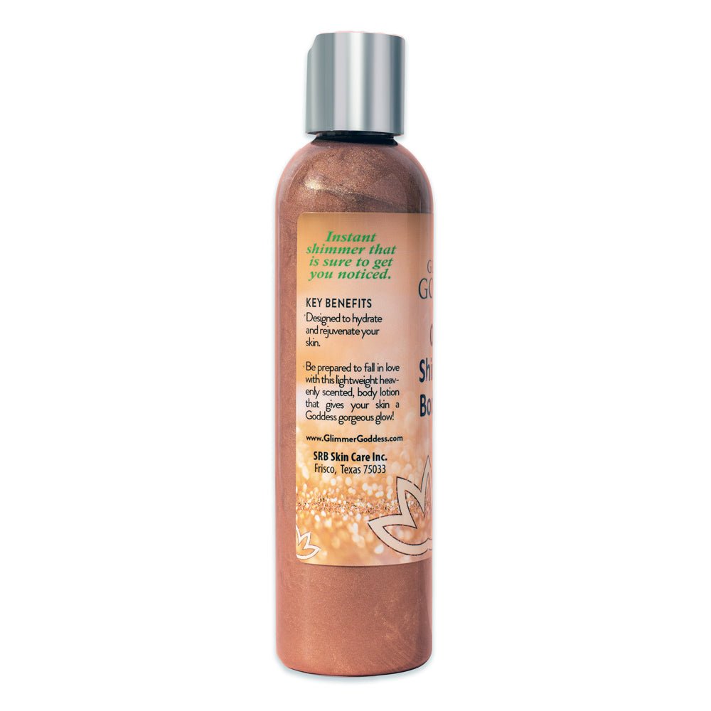 Organic Bronze Shimmer Body Lotion Glimmer Goddess® Organic Skin Care