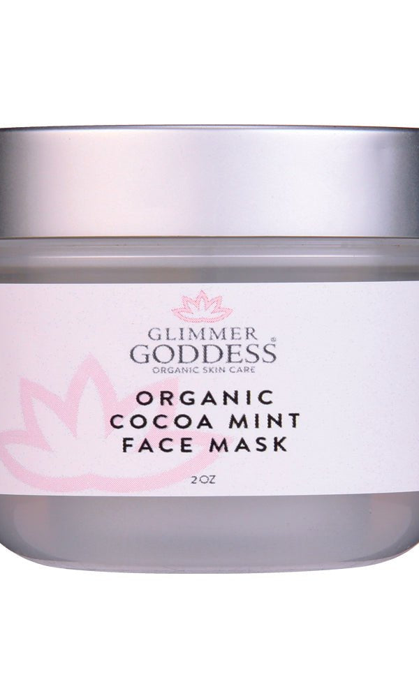 Organic Cocoa Mint Skin Tightening Face Mask Skin Brightener Glimmer Goddess® Organic Skin Care