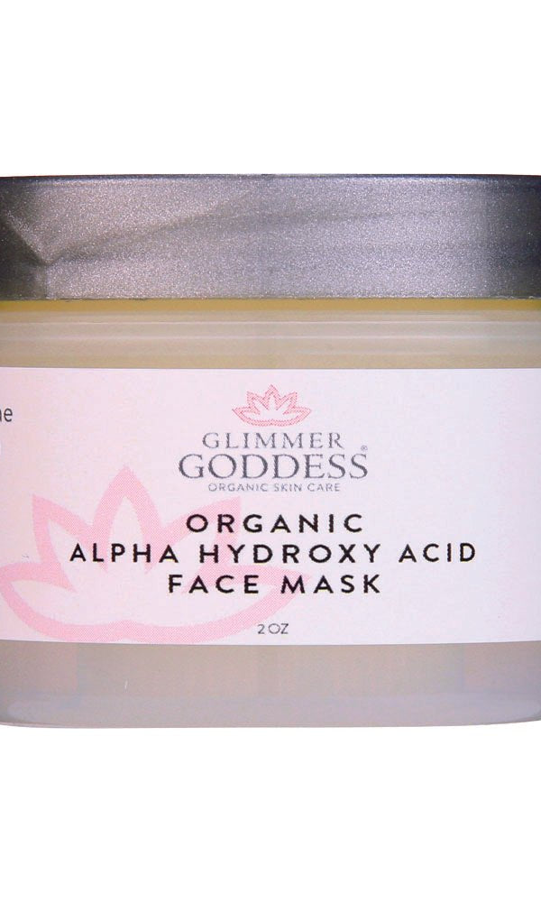 Renewing Organic Face Mask For Glowing Skin - Alpha Hydroxy Acid Glimmer Goddess® Organic Skin Care