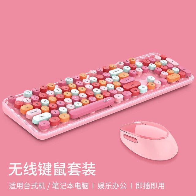 Wireless Candy Color Round Keycap Keyboard Set Icespheric