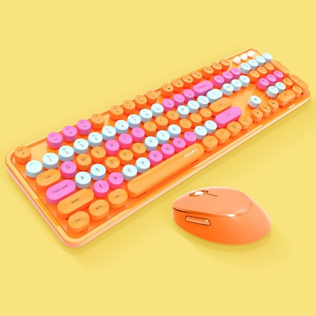 Wireless Candy Color Round Keycap Keyboard Set Icespheric