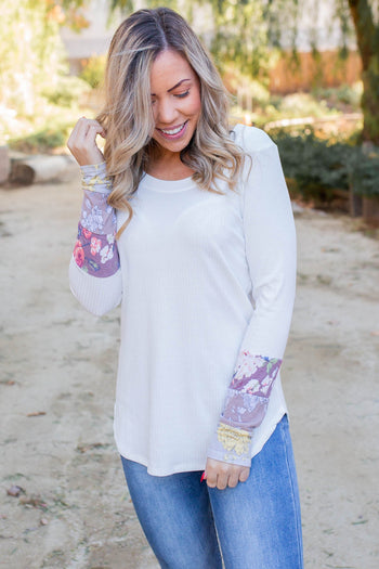 Pleasantly Abloom Long Sleeve Top Boutique Simplified