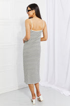 Striped Sleeveless Midi Dress Casual Chic Boutique