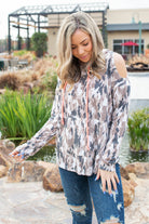 Hunting Diva Cold Shoulder Thumbhole Hoodie Boutique Simplified