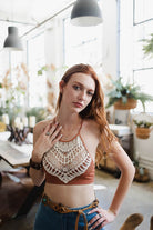 Crochet Lace High Neck Bralette Leto Accessories