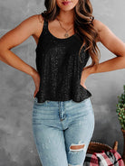 Sequin Scoop Neck Tank Casual Chic Boutique