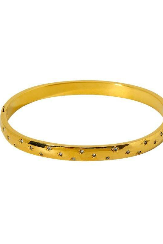 18K Gold Plated Star-Shaped Bangle (With Box) Kiwidrop