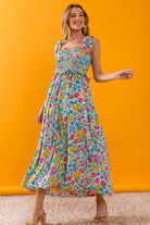 BiBi Floral Ruffle Trim Smocked Cami Dress Trendsi