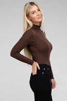 Long-Sleeve Turtleneck Bodysuit Ambiance Apparel