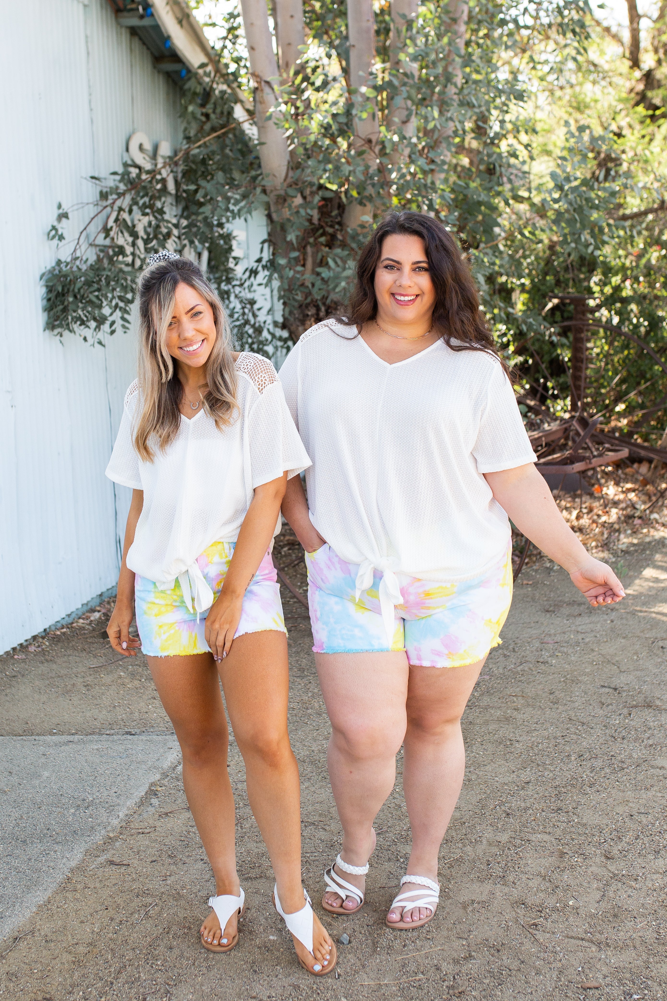 Spirited Front Tie Top in White Boutique Simplified